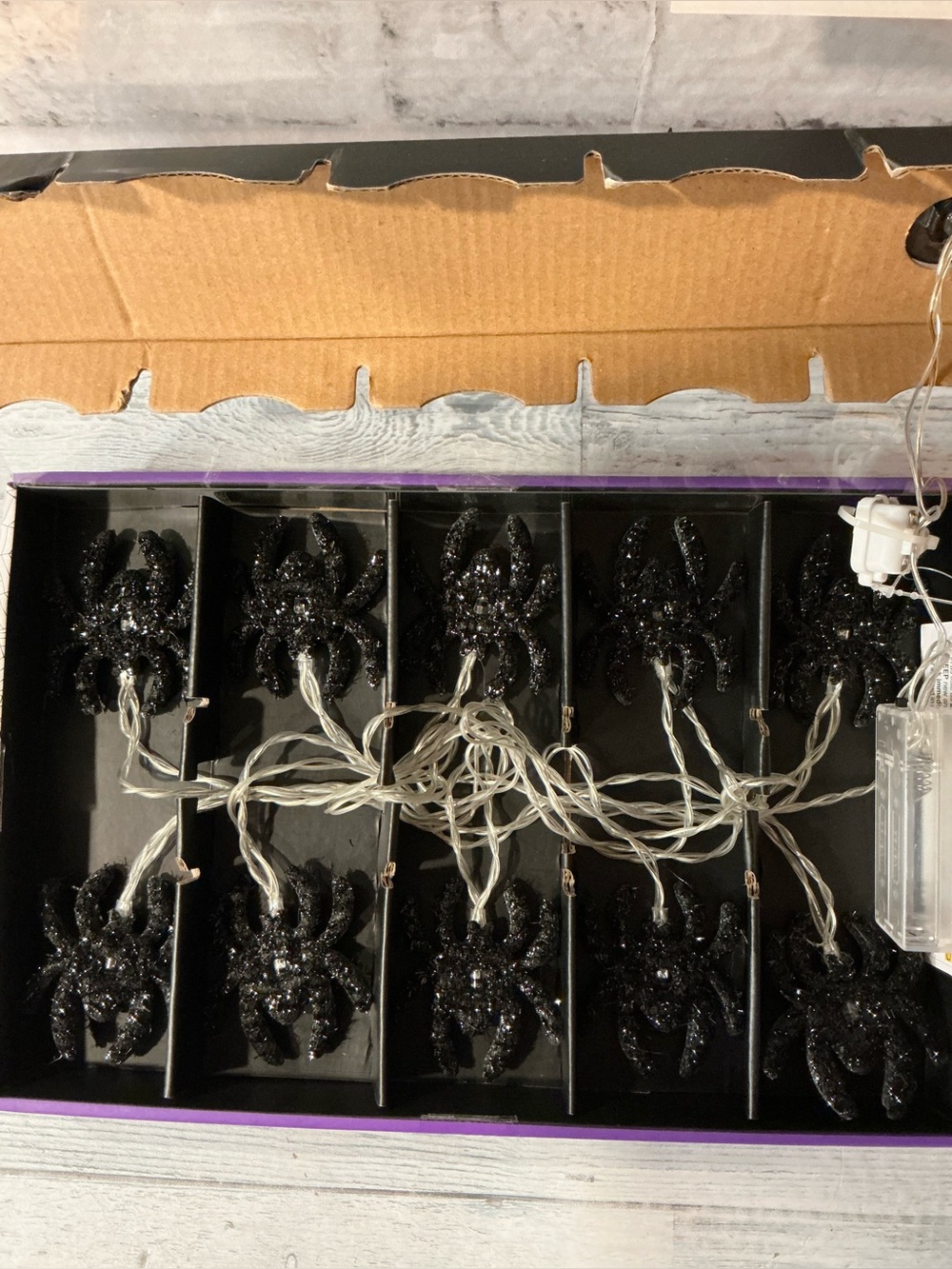 GHOULISH 120in Spider String Lights